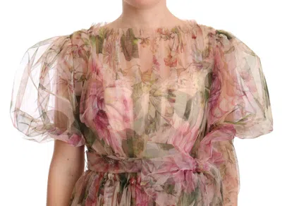 Dolce & Gabbana Multicolor Floral Print Long Maxi Gown Dress In Multicolor