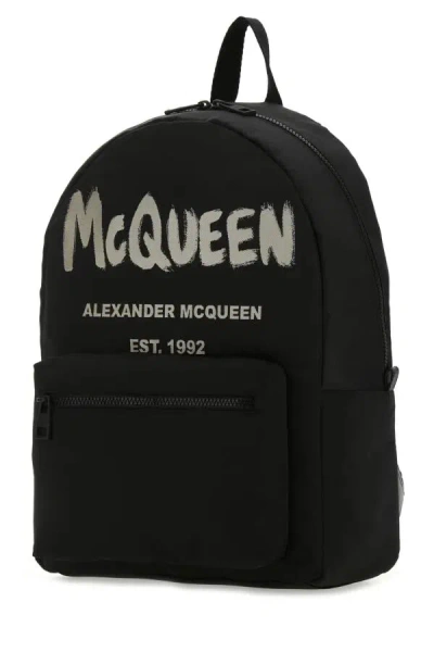 Alexander Mcqueen Black Graffiti Metropolitan Printed Backpack