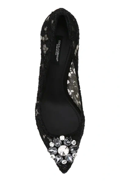 Dolce & Gabbana Scarpe Con Tacco In Pizzo Blu Notte Donna