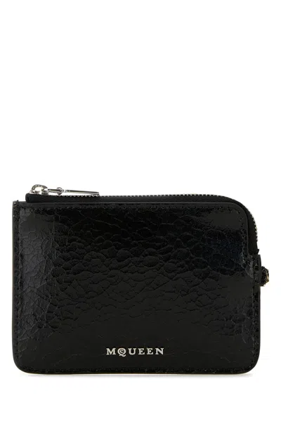 Alexander Mcqueen Cracked Leather Finish Wallet