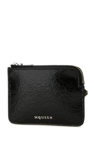 Alexander Mcqueen Cracked Leather Finish Wallet