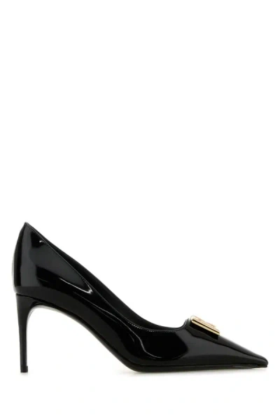 Dolce & Gabbana Black Leather Lollo Pumps
