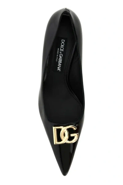 Dolce & Gabbana Black Leather Lollo Pumps