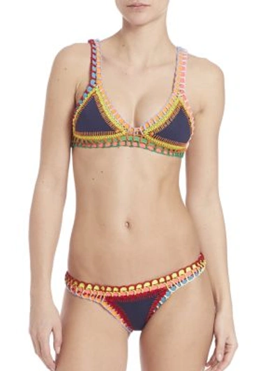Shop Kiini Tasmin Bikini Top In Navy-multi