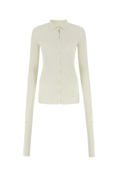 Quira Chalk Cotton Blend Cardigan