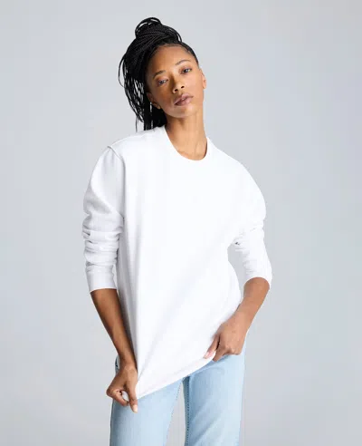 Kenneth Cole Site Exclusive!  Embroidered Logo Sweatshirt In White