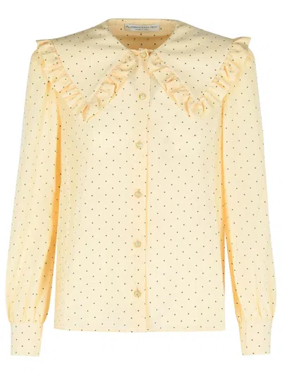 Alessandra Rich Polka Dot Shirt In Cream