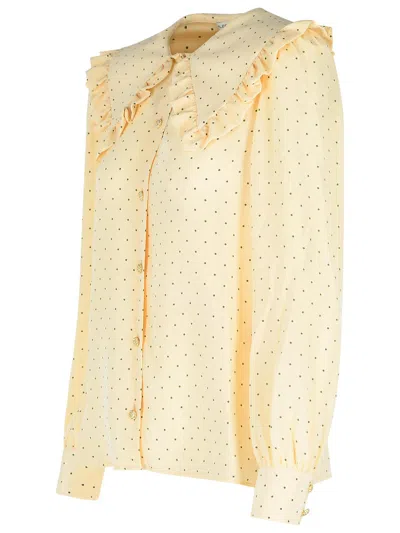 Alessandra Rich Polka Dot Shirt In Cream