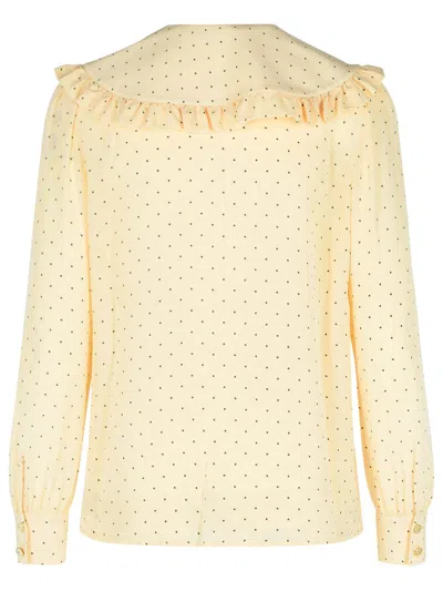 Alessandra Rich Polka Dot Shirt In Cream