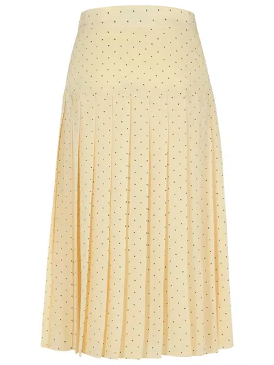 Alessandra Rich Skirt With Flattering Pleated Design In Cream