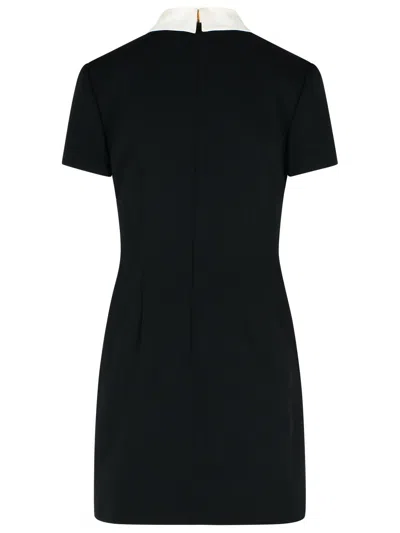 Alessandra Rich Mini Dress With Silk Jabot In Black
