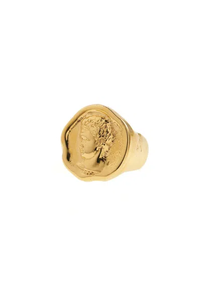 Hermina Athens Hermis Signet Ring Gold Size 50 Accessories