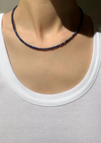 Hermina Athens Lapis Round Beaded Necklace