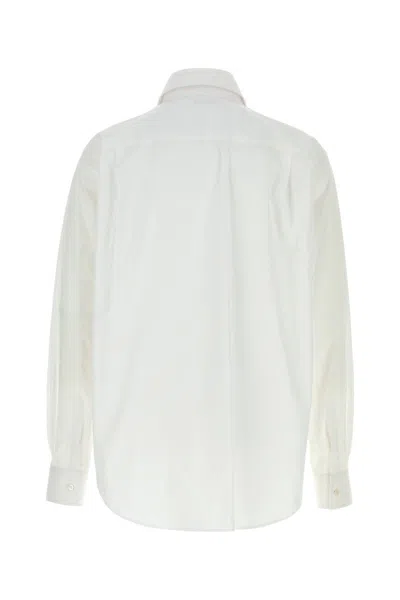 Alexander Mcqueen Poplin Shirt With Button Cuffs And Collar In Opticalwhite