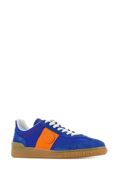 Valentino Multicolor Split Leather And Leather Upvillage Sneakers In Acidbluenewzafpumpkinpumcoralram