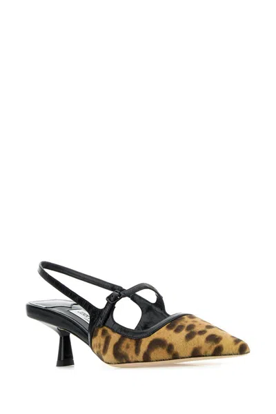 Jimmy Choo Didi 45 Slingback In Leopard Print Pony Skin Women In Natural/black