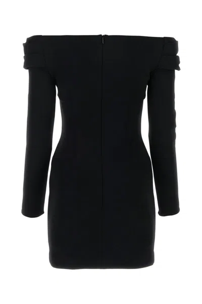 Magda Butrym Off-shoulder Virgin-wool Minidress In Black