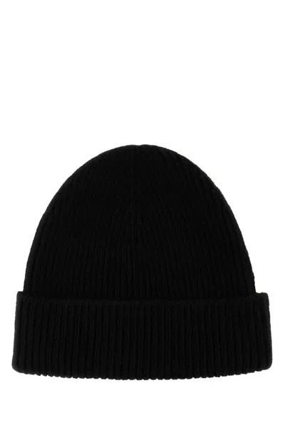 Burberry Ribbed Cashmere Beanie In Black