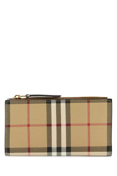 Burberry Women Printed Canvas Wallet In Brown
