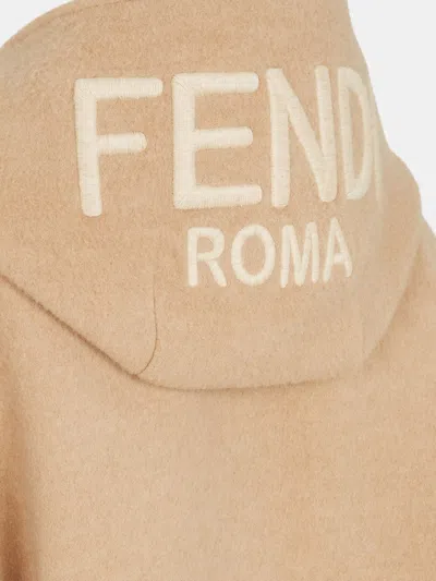 Fendi Beige Wool And Cashmere Poncho In Cream