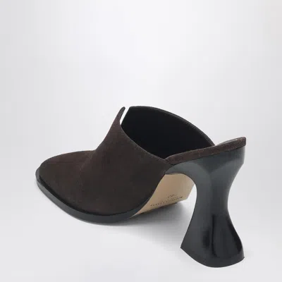 Bottega Veneta Mule Cha-cha In Soft Suede In Brown
