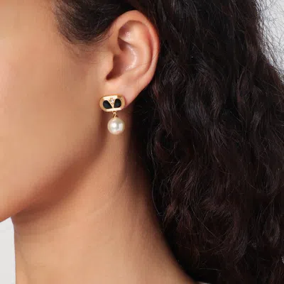 Valentino Garavani Oval Earrings With Swarovski Pearl Women In Metal