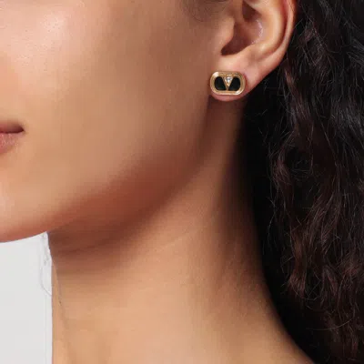 Valentino Garavani Oval Earrings With Crystals Women In Metal