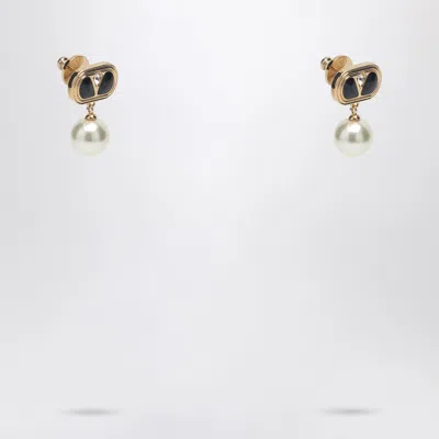 Valentino Garavani Oval Earrings With Swarovski Pearl Women In Metal