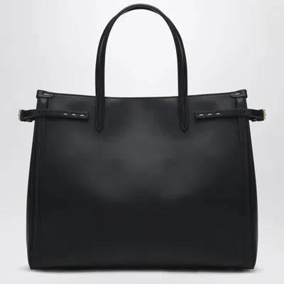 Valentino Garavani Black Leather Medium Antibes Tote Bag In Black