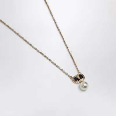Valentino Garavani Ovalette Necklace With Swarovski Pearl Women In Metal