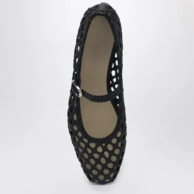 LE MONDE BERYL WOVEN MARY JANE BALLERINA BLACK 