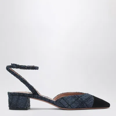 Aquazzura Square-headed High-heeled Sandals In Blue