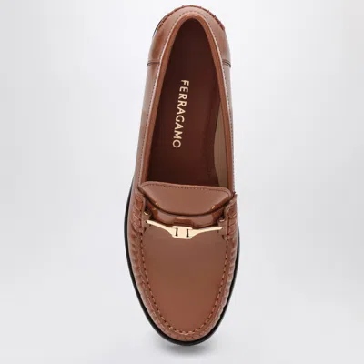 Ferragamo Moccasin With Chain New Vara Colour Leather In Blue