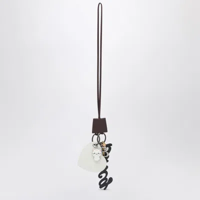Balenciaga Keychain Charm Heart Le City Burgundy/white In Burgundy