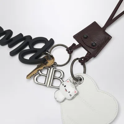 Balenciaga Keychain Charm Heart Le City Burgundy/white In Burgundy