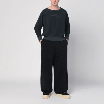 Maison Margiela Faded Black Sweatshirt In Cotton With Logo In Grey