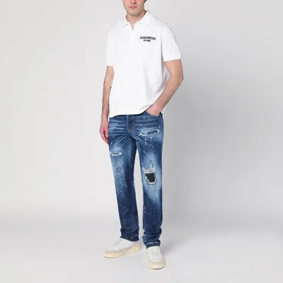 Dsquared2 White Polo In Cotton With Logo In White