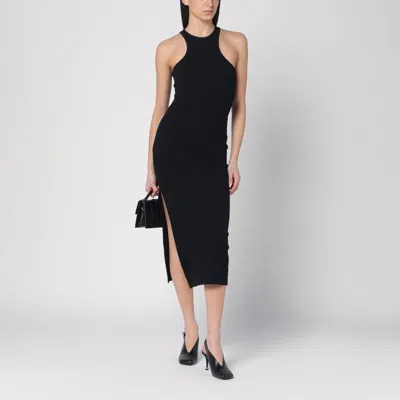 Courrèges Courregès Canale Navy Scuba Straps Dress In Black