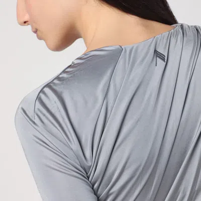 Attico Draped Satin Mini Dress In Grey