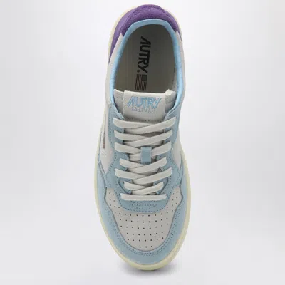 Autry Medalist Low Tricolor Suede Sneakers Patridge And Mauve Color In Multi