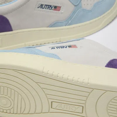 Autry Medalist Low Tricolor Suede Sneakers Patridge And Mauve Color In Multi