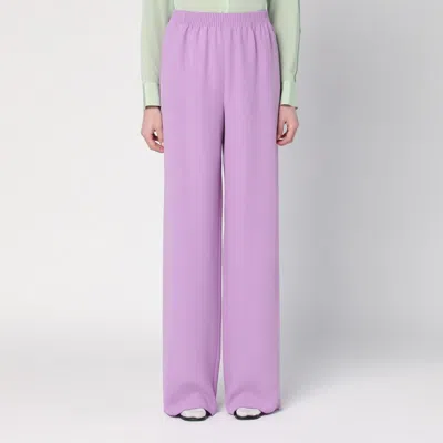 Valentino Elastic Wide Leg Trousers In Purple