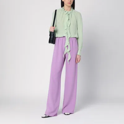 Valentino Elastic Wide Leg Trousers In Purple