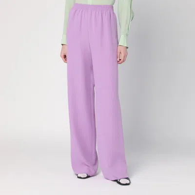 Valentino Elastic Wide Leg Trousers In Purple