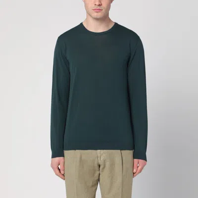 Roberto Collina Girocollo ml Lana Baby Camel In Green