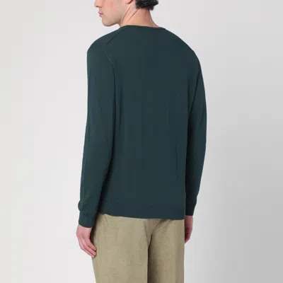 Roberto Collina Girocollo ml Lana Baby Camel In Green