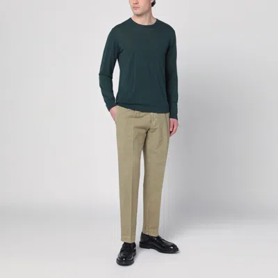 Santaniello Linen-blend Chino Pants In Green