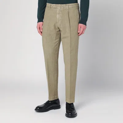 Santaniello Linen-blend Chino Pants In Green