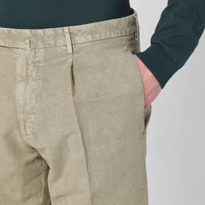Santaniello Linen-blend Chino Pants In Green