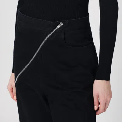 Alaïa Womens Noir Alaia Spiral Two-patch-pockets Wide-leg High-rise Denim-blend Trousers In Black